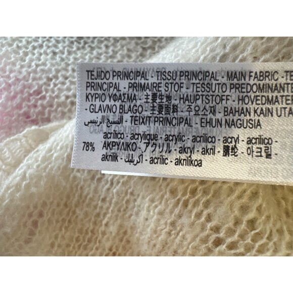 ZARA Womens Small Cable Knit Sweater Cream Acrylic/Wool Blend - Picture 9 of 13